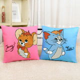 5D十字绣最新款抱枕 儿童猫和老鼠动漫卡通沙发垫靠枕 包邮