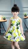 女童背心裙2016新款儿童夏装韩版休闲柠檬水果连衣裙清凉吊带裙