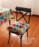 现代简约几何炫彩加厚椅垫 全棉双嵌椅子垫 彩色条纹宜家家装