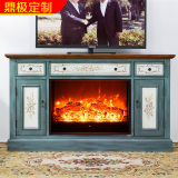 欧式田园 壁炉装饰柜 带遥控实木电壁炉 电视柜 客厅取暖 1.4米