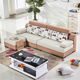 卧室小型布艺沙发组合小户型3人2米简易布衣沙发三人松木一字直排