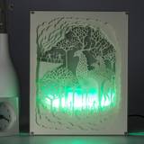 节包邮DIY成品3D立体相框光影纸雕灯小夜灯床头台灯生日礼物教师