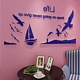 地中海海洋风格励志墙贴画卧室沙发背景墙贴3d创意亚克力立体墙贴
