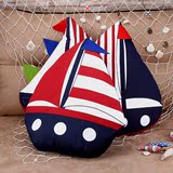 汽车帆船靠垫地中海风格海洋靠垫抱枕美国国旗家居布艺帆布装饰