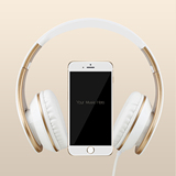 苹果6唱吧手机耳机 头戴式笔记本单孔可调音通话线控耳麦带麦克风