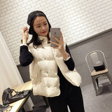 韩版女装2015秋冬新款纯色高领保暖蓬蓬面包服女式马甲A391棉袄女