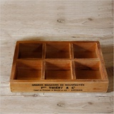 格子收纳盒复古做旧桌面杂物收纳盒zakka杂货原木小盒子木匣子