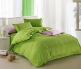 高密度加厚全棉四件套 纯色三件套苹果绿色 素色纯棉床单床笠包邮