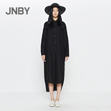 JNBY2016春商场同款文艺复古长款衬衫裙女侧开叉长袖5G110010