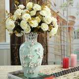 欧式陶瓷镂空水培花瓶摆件 家居客厅卧室彩色花瓶创意新婚装饰品