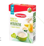 俄罗斯代购瑞典原装森宝牛奶混合谷物梨香蕉米粉7M 200g