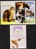 利比里亚2014家猫宠物猫邮票~布娃娃猫缅因猫2全小型张新票看描述