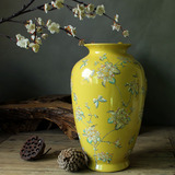 景德镇瓷器花瓶 现代中式家居饰品 手绘粉彩陶瓷花瓶 乔迁礼品