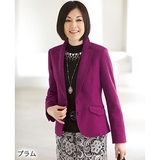 日本正品代购秋冬新款大码女装优雅温暖羊毛混纺纯色小西装外套