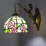 蒂凡尼欧式古典卧室床头走廊楼梯洗手间田园风格玫瑰花卉镜前壁灯