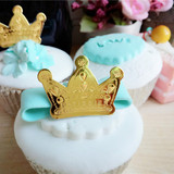 韩国烘焙包装金色皇冠插卡椭圆形杯式蛋糕装饰插件 插片插牌 50个