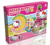 hello kitty积木女孩玩具益智拼装积木音乐盒发条玩具凯蒂猫花店