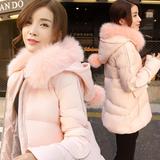 2015冬季新款 韩版可爱狐狸毛女装外套加厚中长款修身显瘦羽绒服