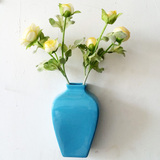 现代创意彩色挂墙陶瓷花瓶简易挂墙花器客厅餐厅装饰壁挂墙挂花艺