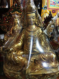 藏传佛教 尼泊尔紫铜鎏金精品密宗佛像 莲花生大士佛像 50厘米