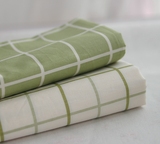 简单大方绿色 夏日清爽清新绿色格子纯棉床单被罩布料代加工
