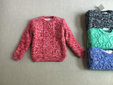 2015外贸童装新品男童女童彩色毛线加绒加厚保暖套头毛衣