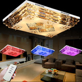 【天天特价】新款客厅长方形现水晶灯大气个性创意吸顶卧室摇控灯