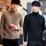 冬季韩版修身高领毛衣男修身套头针织衫男士加厚款线衣潮男外套付