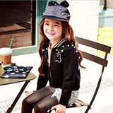 童装2015秋装韩国女童纯棉加绒棒球外套儿童运动休闲长袖开衫卫衣