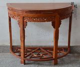 中式现代花梨木半圆桌玄关台月牙桌实木玄关桌红木家具靠墙桌特价