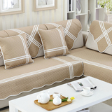 纯棉沙发垫布艺四季通用全棉简约现代贵妃客厅实木沙发套纯色坐垫