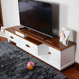 乖乖熊TV2332地中海风格白哑光烤漆加实木可伸缩小户型客厅电视柜