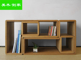 MMLJ日式橡木家具书柜边柜实木格子柜组合储物柜收纳柜热销特价