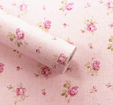 特价pvc自粘壁纸温馨粉色碎花壁纸卧室背景自粘墙纸防水壁纸包邮
