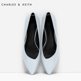 CHARLES&KEITH平底鞋 CK1-70300320 ol 通勤休闲尖头方跟单鞋女