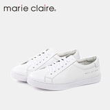 Marie Claire/MC 2016新款白色休闲鞋女时尚舒适小白鞋女真皮系带