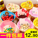 日式家用创意卡通塑料饭碗泡面碗餐具套装可爱方便面汤碗大号彩色