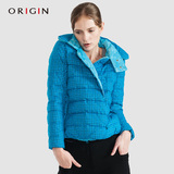 安瑞井品牌女装冬季新品高端休闲羽绒服原创英伦短款格子外套