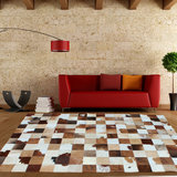 巴西进口时尚现代欧式奶牛皮拼接地毯客厅拼块美式茶几地毯
