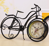 欧式创意小自行车座钟 客厅摆设铁艺三轮车台钟静音坐钟钟表多款