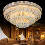 新款简约欧式客厅水晶灯时尚大气客厅吸顶灯金色圆形卧室灯饰