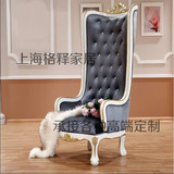 新古典沙发椅酒店成套家具软包墙定制 欧式高背形象椅实木休闲椅