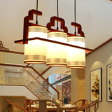 中式吊灯仿古实木灯具茶楼餐厅灯灯吧台灯大厅灯客厅过道走廊吊灯