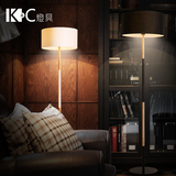 kc灯具 北欧木质客厅书房卧室灯布艺灯罩简约现代纯色落地灯