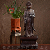 黑檀木雕释迦摩尼佛祖如来佛像风水保平安摆件红木工艺品开业礼品