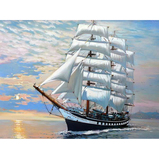 超值数字油画一帆风顺DIY手绘大海帆船风景凯旋归来客厅装饰画