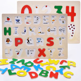 数字字母手抓板拼板儿童宝宝木制木质拼图益智玩具1-2-3岁包邮