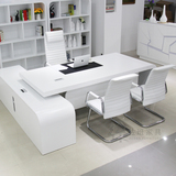 上海办公家具办公桌白色烤漆大班台老板桌总经理办公桌时尚主管桌