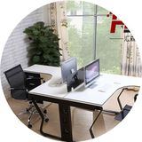 办公桌家具L型组合双四4人蝴蝶钢架职员卡座电脑桌工作位新款特价