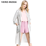 Vero Moda2016新品七分袖条纹网眼长款西装外套316208006